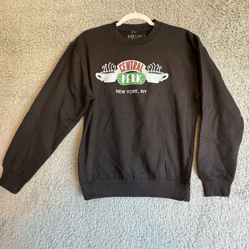 NWT BoxLunch FRIENDS 90s Sitcom Central Perk‎ Black Crewneck Sweatshirt Unisex S